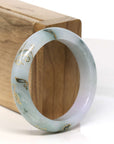 Baikalla Jewelry Jadeite Jade Bangle Bracelet 18k Gold Inlaid Blue-Green Lavender Jadeite Jade Bangle Bracelet (60.49 mm)
