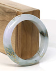 Baikalla Jewelry Jadeite Jade Bangle Bracelet 18k Gold Inlaid Blue-Green Lavender Jadeite Jade Bangle Bracelet (60.49 mm)