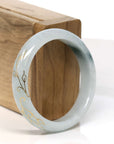 Baikalla Jewelry Jadeite Jade Bangle Bracelet 18k Gold Inlaid Blue-Green Jadeite Jade Bangle Bracelet (60.49 mm)