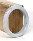 Baikalla Jewelry Jadeite Jade Bangle Bracelet 18k Gold Inlaid Lavender-Green Jadeite Jade Bangle Bracelet (60.49 mm)