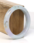 Baikalla Jewelry Jadeite Jade Bangle Bracelet 18k Gold Inlaid Lavender-Green Jadeite Jade Bangle Bracelet (60.49 mm)