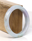 Baikalla Jewelry Jadeite Jade Bangle Bracelet 18k Gold Inlaid Lavender-Green Jadeite Jade Bangle Bracelet (60.49 mm)
