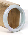 Baikalla Jewelry Jadeite Jade Bangle Bracelet 18k Gold Inlaid Lavender-Green Jadeite Jade Bangle Bracelet (60.49 mm)