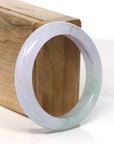 Baikalla Jewelry Jadeite Jade Bangle Bracelet 18k Gold Inlaid Lavender & Green Jadeite Jade Bangle Bracelet (60.49 mm)