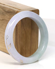 Baikalla Jewelry Jadeite Jade Bangle Bracelet 18k Gold Inlaid Lavender & Green Jadeite Jade Bangle Bracelet (60.49 mm)