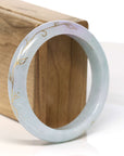 Baikalla Jewelry Jadeite Jade Bangle Bracelet 18k Gold Inlaid Lavender & Green Jadeite Jade Bangle Bracelet (60.49 mm)