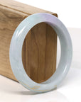 Baikalla Jewelry Jadeite Jade Bangle Bracelet 18k Gold Inlaid Lavender & Green Jadeite Jade Bangle Bracelet (57.39 mm)