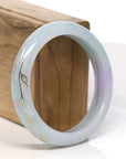 Baikalla Jewelry Jadeite Jade Bangle Bracelet 18k Gold Inlaid Lavender & Green Jadeite Jade Bangle Bracelet (60.49 mm)