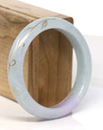Baikalla Jewelry Jadeite Jade Bangle Bracelet 18k Gold Inlaid Lavender & Green Jadeite Jade Bangle Bracelet (57.39 mm)