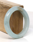 Baikalla Jewelry Jadeite Jade Bangle Bracelet 18k Gold Inlaid Light Green Jadeite Jade Bangle Bracelet (60.49 mm)