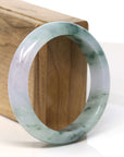 Baikalla Jewelry Jadeite Jade Bangle Bracelet 18k Gold Inlaid Lavender & Blue Green Jadeite Jade Bangle Bracelet (57.54 mm)