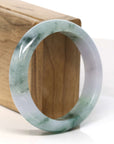 Baikalla Jewelry Jadeite Jade Bangle Bracelet 18k Gold Inlaid Lavender & Blue Green Jadeite Jade Bangle Bracelet (57.54 mm)