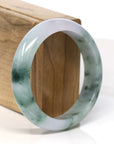 Baikalla Jewelry Jadeite Jade Bangle Bracelet 18k Gold Inlaid Lavender & Blue Green Jadeite Jade Bangle Bracelet (57.54 mm)