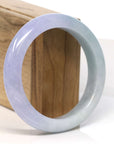 Baikalla Jewelry Jadeite Jade Bangle Bracelet 18k Gold Inlaid Lavender & Green Jadeite Jade Bangle Bracelet (58.75 mm)