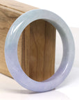Baikalla Jewelry Jadeite Jade Bangle Bracelet 18k Gold Inlaid Lavender & Green Jadeite Jade Bangle Bracelet (58.75 mm)