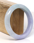 Baikalla Jewelry Jadeite Jade Bangle Bracelet 18k Gold Inlaid Lavender & Green Jadeite Jade Bangle Bracelet (58.75 mm)