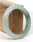 Baikalla Jewelry Jadeite Jade Bangle Bracelet Baikalla "Half Round" Unique Blue Green Jadeite Jade Bangle Bracelet (57.65 mm)