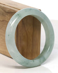 Baikalla Jewelry Jadeite Jade Bangle Bracelet Baikalla "Half Round" Unique Blue Green Jadeite Jade Bangle Bracelet (57.65 mm)