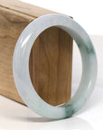 Baikalla Jewelry Jadeite Jade Bangle Bracelet Baikalla "Half Round" Blue-Green Jadeite Jade Bangle Bracelet (58.40 mm)