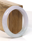 Baikalla Jewelry Jadeite Jade Bangle Bracelet Baikalla "Half Round" Light Lavender Jadeite Jade Bangle Bracelet (56.87 mm)