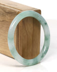 Baikalla Jewelry Jadeite Jade Bangle Bracelet Baikalla "Half Round" Blue Green Jadeite Jade Bangle Bracelet (57.05 mm)