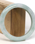 Baikalla Jewelry Jadeite Jade Bangle Bracelet Baikalla "Half Round" Diamond Cut WuJi Jadeite Jade Bangle Bracelet (60.49 mm)