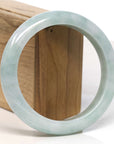 Baikalla Jewelry Jadeite Jade Bangle Bracelet Baikalla "Half Round" Diamond Cut WuJi Jadeite Jade Bangle Bracelet (60.49 mm)