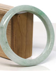 Baikalla Jewelry Jadeite Jade Bangle Bracelet Baikalla "Half Round" Diamond Cut WuJi Jadeite Jade Bangle Bracelet (60.49 mm)