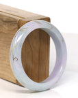 Baikalla Jewelry Jadeite Jade Bangle Bracelet Baikalla "Half Round" 18k Inlay Lavender and Green Jadeite Jade Bangle Bracelet (53.59 mm)