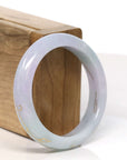 Baikalla Jewelry Jadeite Jade Bangle Bracelet Baikalla "Half Round" 18k Inlay Lavender and Green Jadeite Jade Bangle Bracelet (53.59 mm)