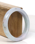 Baikalla Jewelry Jadeite Jade Bangle Bracelet Baikalla "Half Round" 18k Inlay Jadeite Jade Bangle Bracelet (57.47 mm)