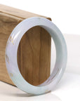 Baikalla Jewelry Jadeite Jade Bangle Bracelet Baikalla "Half Round" 18k Inlay Jadeite Jade Bangle Bracelet (60.49 mm)