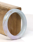 Baikalla Jewelry Jadeite Jade Bangle Bracelet Baikalla "Half Round" 18k Inlay Jadeite Jade Bangle Bracelet (53.65 mm)