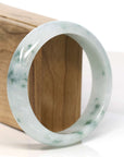 Baikalla Jewelry Jadeite Jade Bangle Bracelet Baikalla "Half Round" 18k Inlay Jadeite Jade Bangle Bracelet (60.61 mm)