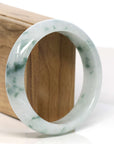 Baikalla Jewelry Jadeite Jade Bangle Bracelet Baikalla "Half Round" 18k Inlay Jadeite Jade Bangle Bracelet (60.61 mm)