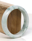 Baikalla Jewelry Jadeite Jade Bangle Bracelet Baikalla "Half Round" 18k Inlay Jadeite Jade Bangle Bracelet (60.61 mm)