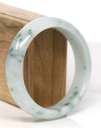 Baikalla Jewelry Jadeite Jade Bangle Bracelet Baikalla "Half Round" 18k Inlay Jadeite Jade Bangle Bracelet (60.49 mm)
