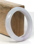 Baikalla Light Lavender & Green Jadeite Jade "Half Round" Bangle Bracelet (55.5mm)