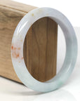 Baikalla Green & Light Lavender W/ SaJin Jadeite Jade "Half Round" Bangle Bracelet (60.4mm)