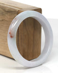 Baikalla Light Green & White-Lavender W/ SaJin Jadeite Jade "Half Round" Bangle Bracelet (56mm)