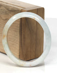 Baikalla Light Green W/ Sajin (Golden Dust) Jadeite Jade Oval "Half Round" Bangle Bracelet (56mm)