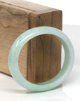 Baikalla Light Apple-Green Jadeite Jade Oval "Half Round" Bangle Bracelet (53mm)