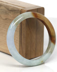 Baikalla Multi-Colored Jadeite Jade "Half Round" Bangle Bracelet (53.9mm)