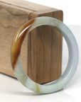 Baikalla Multi-Colored Jadeite Jade "Half Round" Bangle Bracelet (53.9mm)
