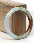 Baikalla Multi-Colored Jadeite Jade "Half Round" Bangle Bracelet (53.9mm)