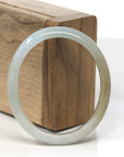Baikalla Light Green & Yellow-Green Jadeite Jade Oval "Half Round" Bangle Bracelet (56.5mm)