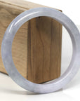 Baikalla Lavender & Grey Wuji Jadeite Jade "Half Round" Bangle Bracelet (61.2mm)