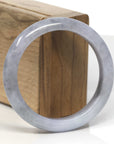 Baikalla Wuji & Smoky Lavender Jadeite Jade "Half Round" Bangle Bracelet (56.5mm)