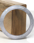 Baikalla Wuji & Smoky Lavender Jadeite Jade "Half Round" Bangle Bracelet (56.5mm)