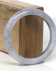 Baikalla Wuji & Smoky Lavender Jadeite Jade "Half Round" Bangle Bracelet (56.5mm)